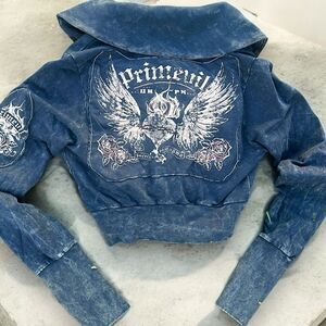 Primevil Cropped Women’s Jacket Sz L Y2K style